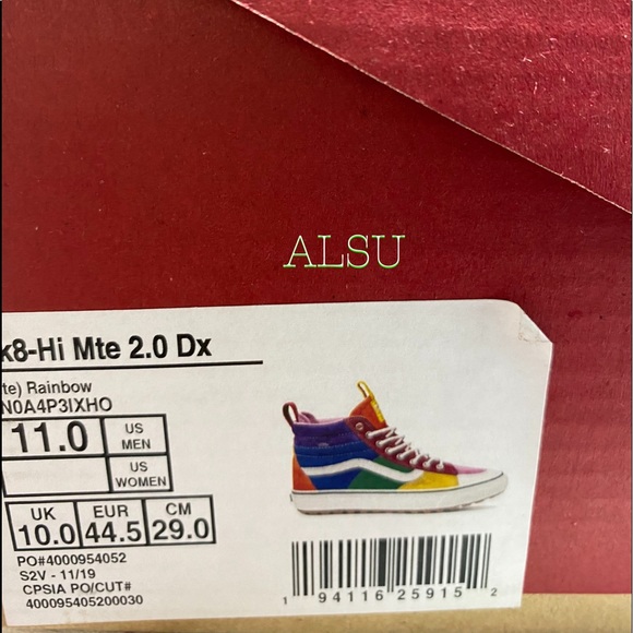 VANS SK8-HI MTE 2.0 DX Suede Rainbow Men’s Boots - Picture 11 of 11